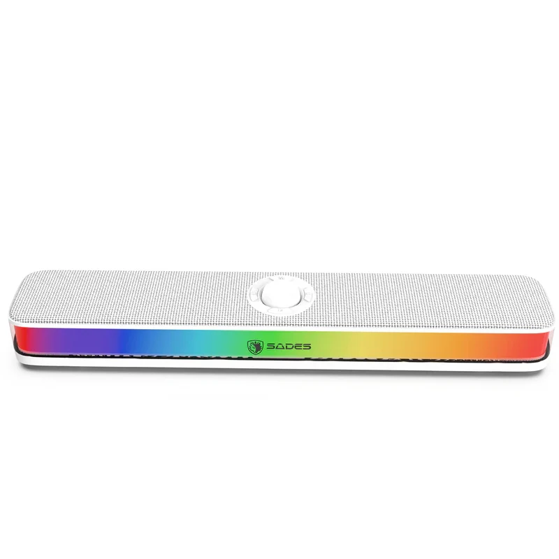 مكبر صوت مكتبي ساوند بار مدمج ساديس بوسيفولت SA-SP01-B - 100 واط / بلوتوث / RGB / أبيض