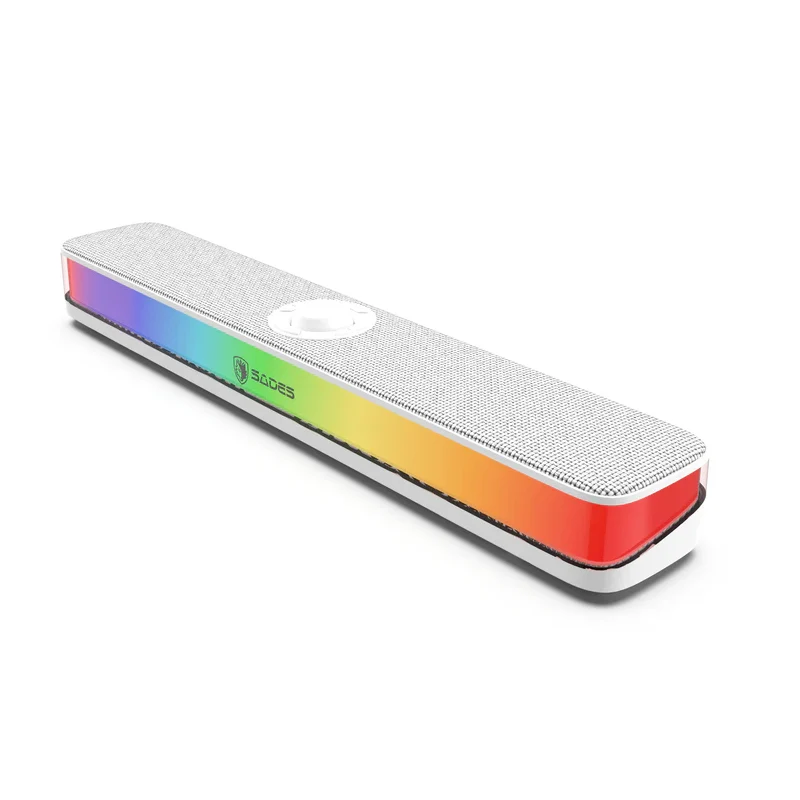 مكبر صوت مكتبي ساوند بار مدمج ساديس بوسيفولت SA-SP01-B - 100 واط / بلوتوث / RGB / أبيض