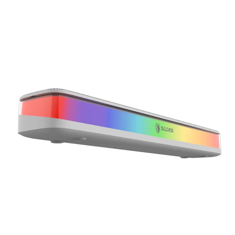 مكبر صوت مكتبي ساوند بار مدمج ساديس بوسيفولت SA-SP01-B - 100 واط / بلوتوث / RGB / أبيض