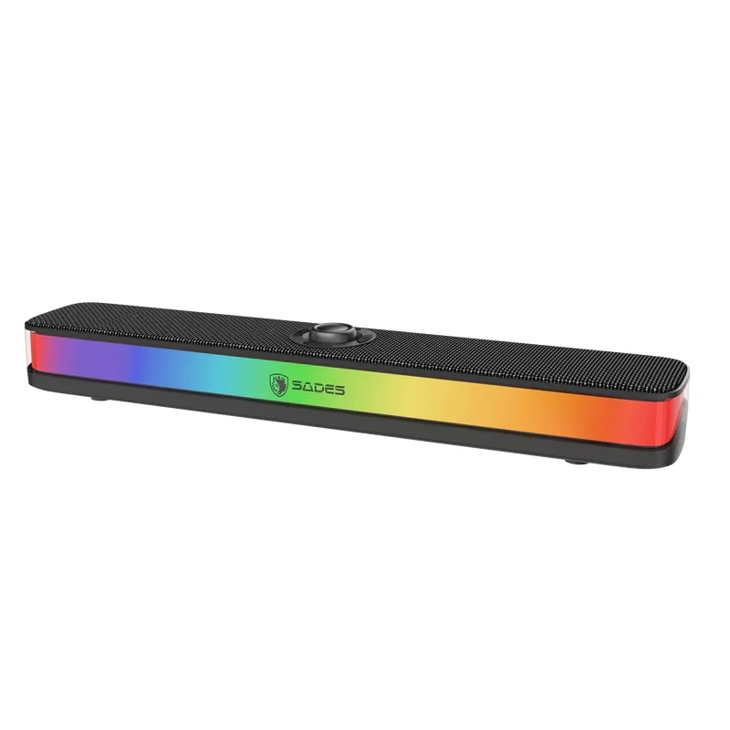 ساوند بار مكتبي سادس بوزفولت SA-SP01-B صغير الحجم، بقدرة 10 واط، بلوتوث، RGB، باللون الأسود