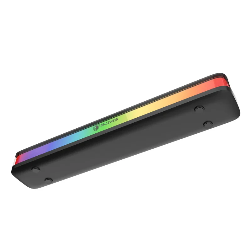 ساوند بار مكتبي سادس بوزفولت SA-SP01-B صغير الحجم، بقدرة 10 واط، بلوتوث، RGB، باللون الأسود