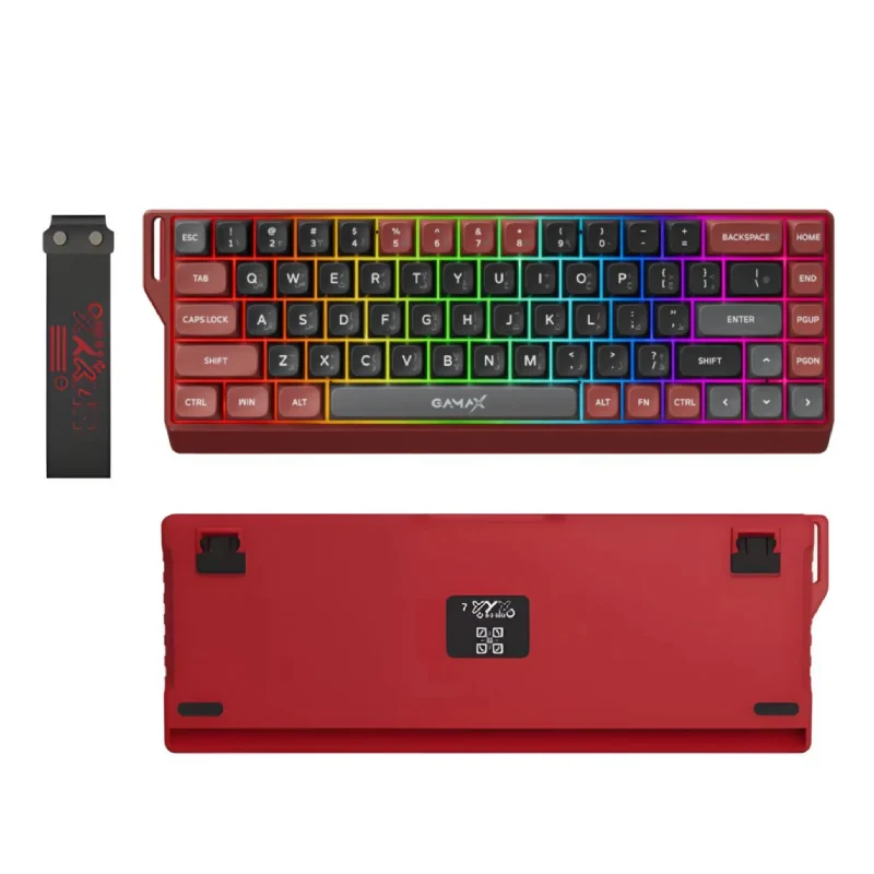 لوحة مفاتيح ميكانيكية جاماكس GM-02 تراي مولد، RGB، سلكية، بلوتوث، بتردد 2.4 جيجاهرتز، بطول 1.5 متر، بالعربية