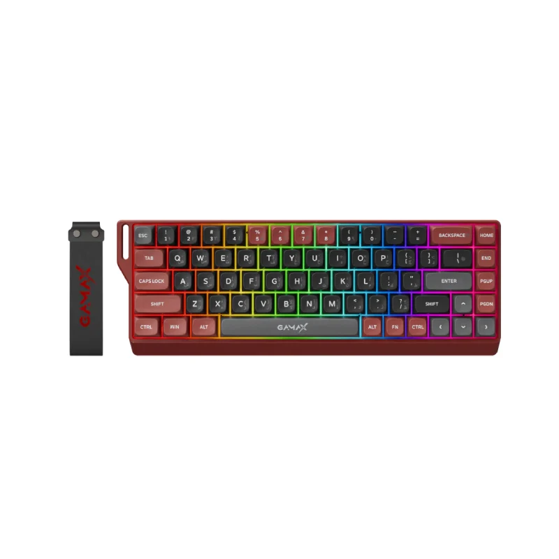 لوحة مفاتيح ميكانيكية جاماكس GM-02 تراي مولد، RGB، سلكية، بلوتوث، بتردد 2.4 جيجاهرتز، بطول 1.5 متر، بالعربية