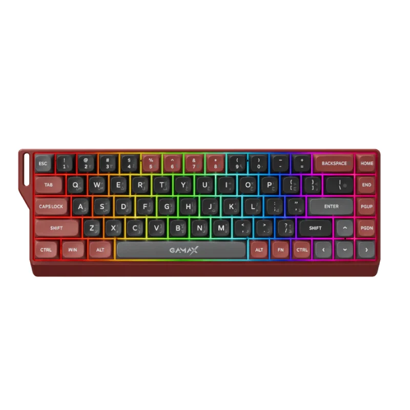 لوحة مفاتيح ميكانيكية جاماكس GM-02 تراي مولد، RGB، سلكية، بلوتوث، بتردد 2.4 جيجاهرتز، بطول 1.5 متر، بالعربية
