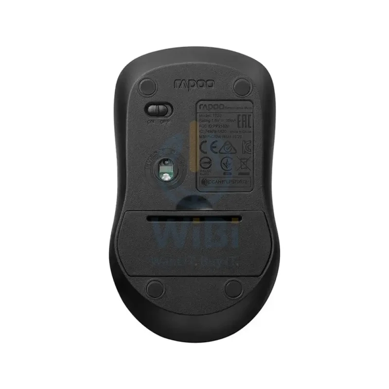Rapoo 1620 Wireless Optical Mouse - 2.4 Ghz / 1000 DPI - Black (B1G1)