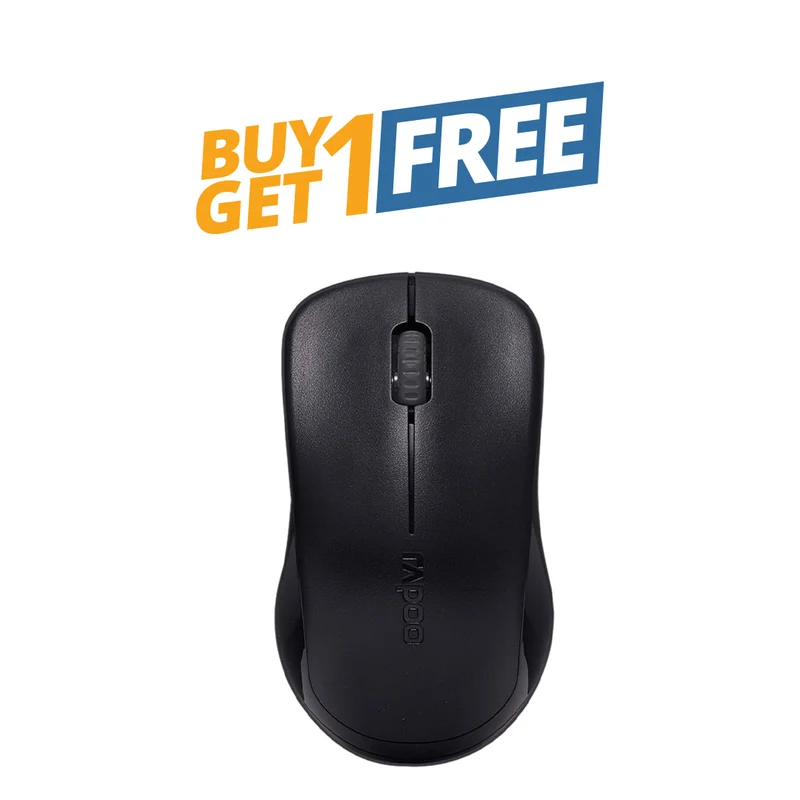 Rapoo 1620 Wireless Optical Mouse - 2.4 Ghz / 1000 DPI - Black (B1G1)