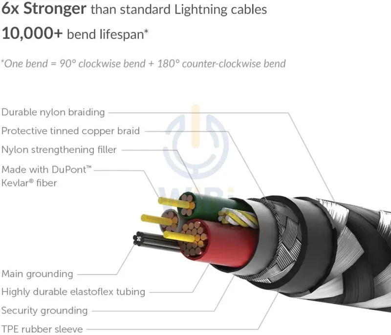 Native Union Belt Cable - USB A to Lightning 1.2M - Zebra