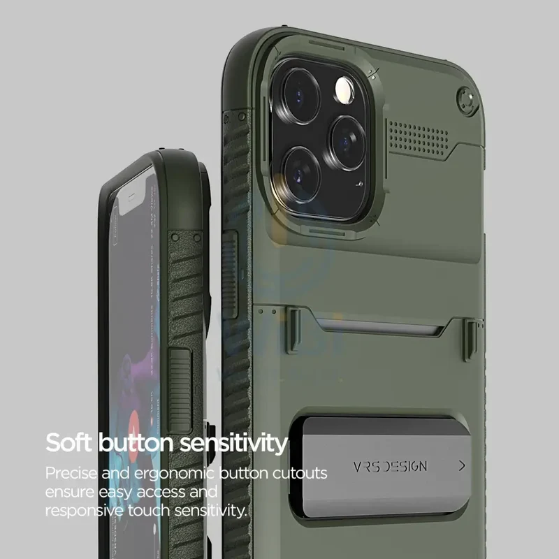 VRS Design iPhone 12 / iPhone 12 Pro Quickstand Case - Green/Metal Black
