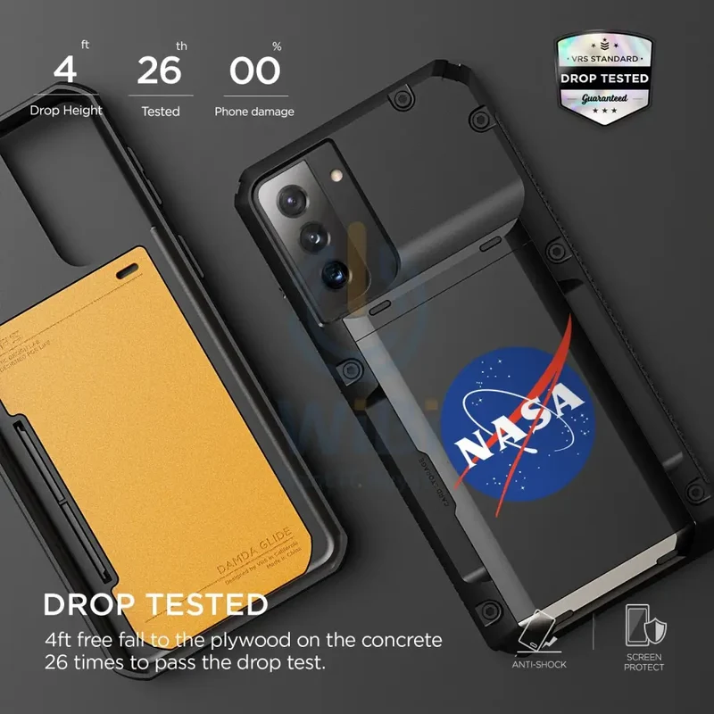 VRS Design Galaxy S21 Plus Damda Glide Pro Case - Black - Nasa - Earth