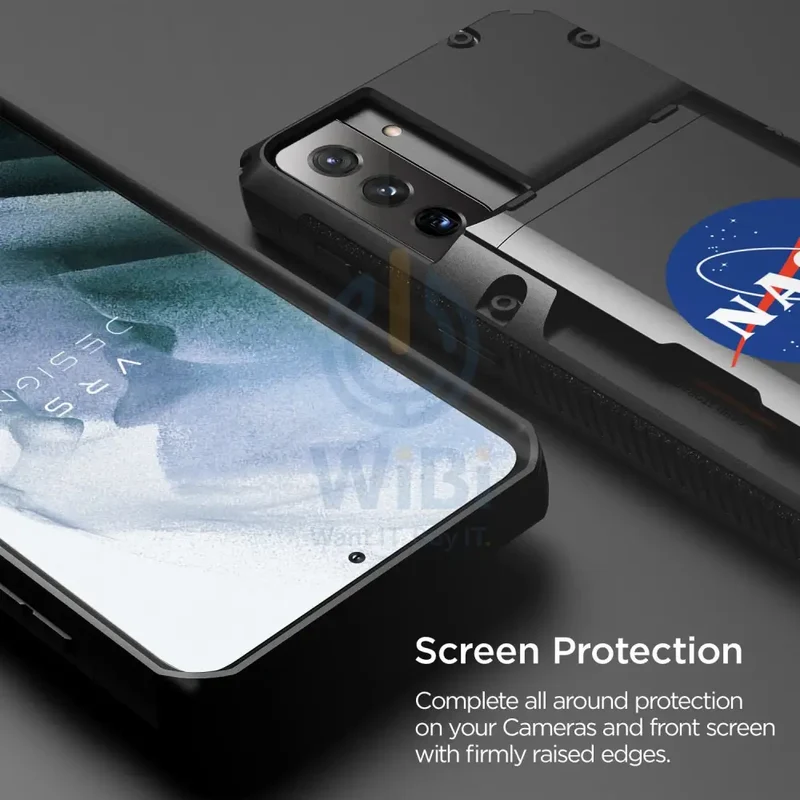 VRS Design Galaxy S21 Plus Damda Glide Pro Case - Black - Nasa - Earth