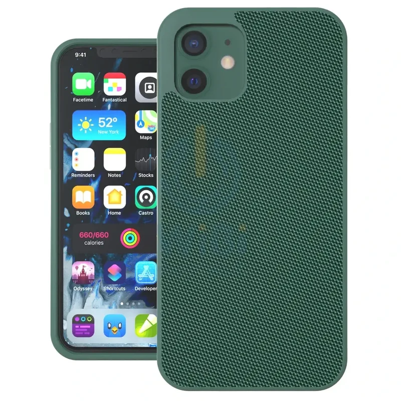 Evutec iPhone 12 / iPhone 12 Pro Ballistic Nylon Case with AFIX+ Mount - Green