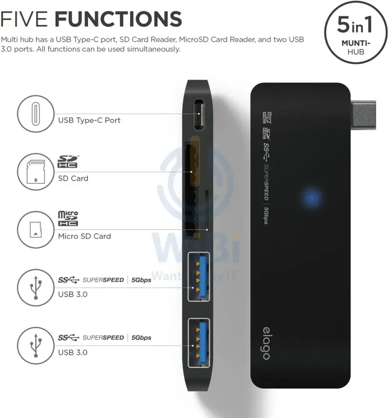 Elago Aluminum Charging Multi Hub USB-C - Black
