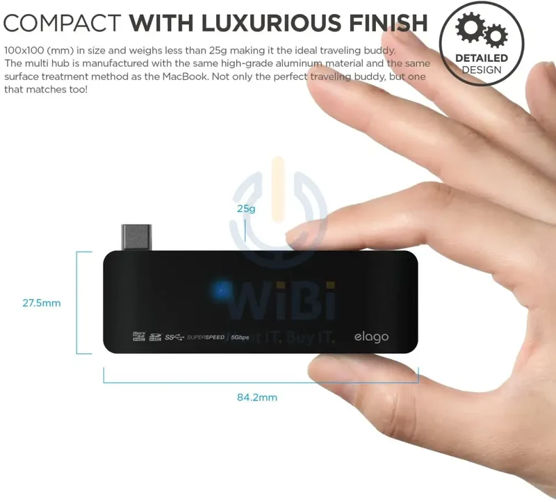 Elago Aluminum Charging Multi Hub USB-C - Black