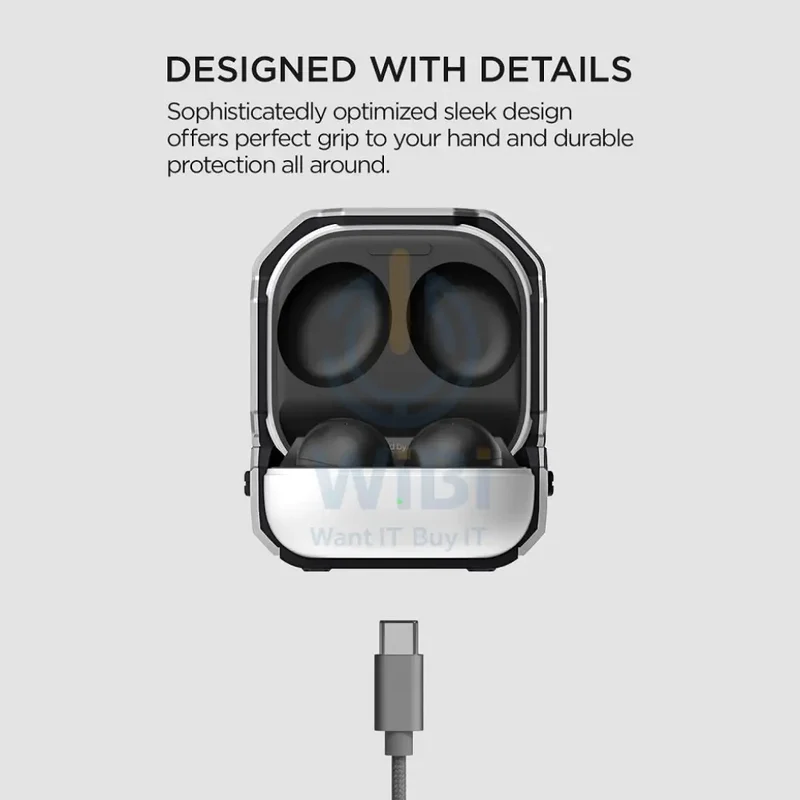 VRS Design Galaxy Buds 2/Buds Pro/Buds Live Active Case - Light Silver