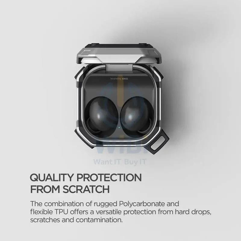 VRS Design Galaxy Buds 2/Buds Pro/Buds Live Active Case - Light Silver