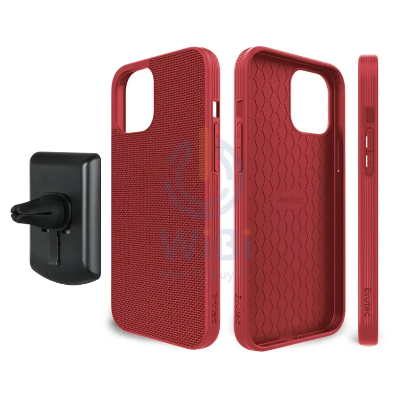 Evutec iPhone 12 Pro Max Ballistic Nylon Case with AFIX+ Mount - Red