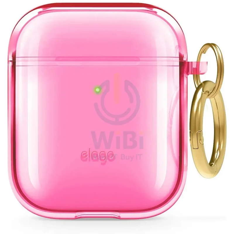 Elago AirPods 1 & 2 Clear Case - Neon Hotpink