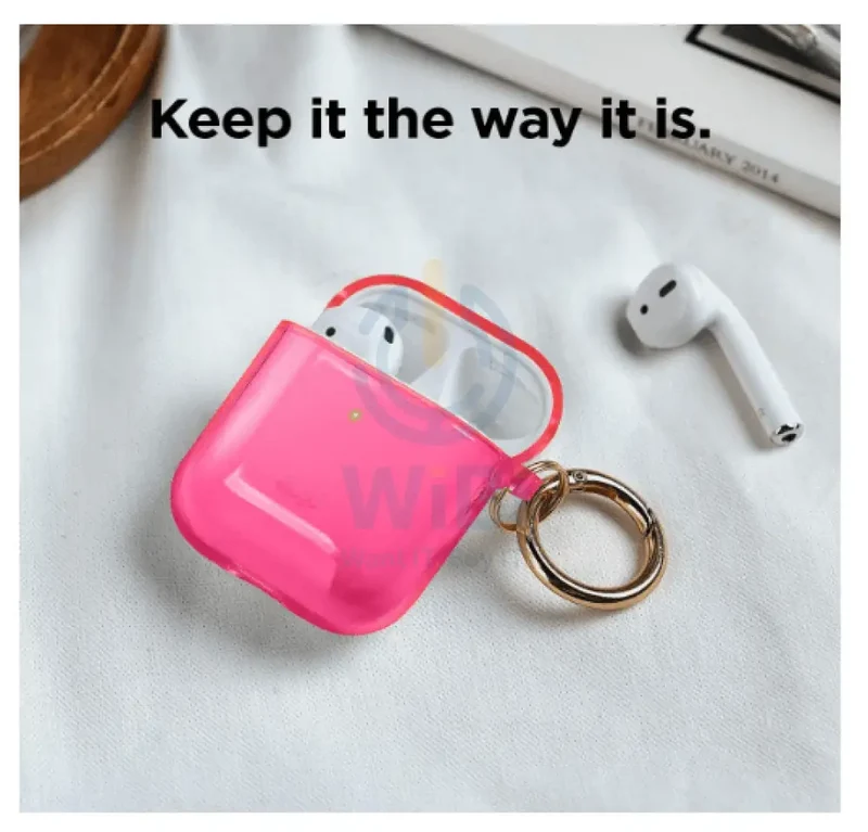 Elago AirPods 1 & 2 Clear Case - Neon Hotpink
