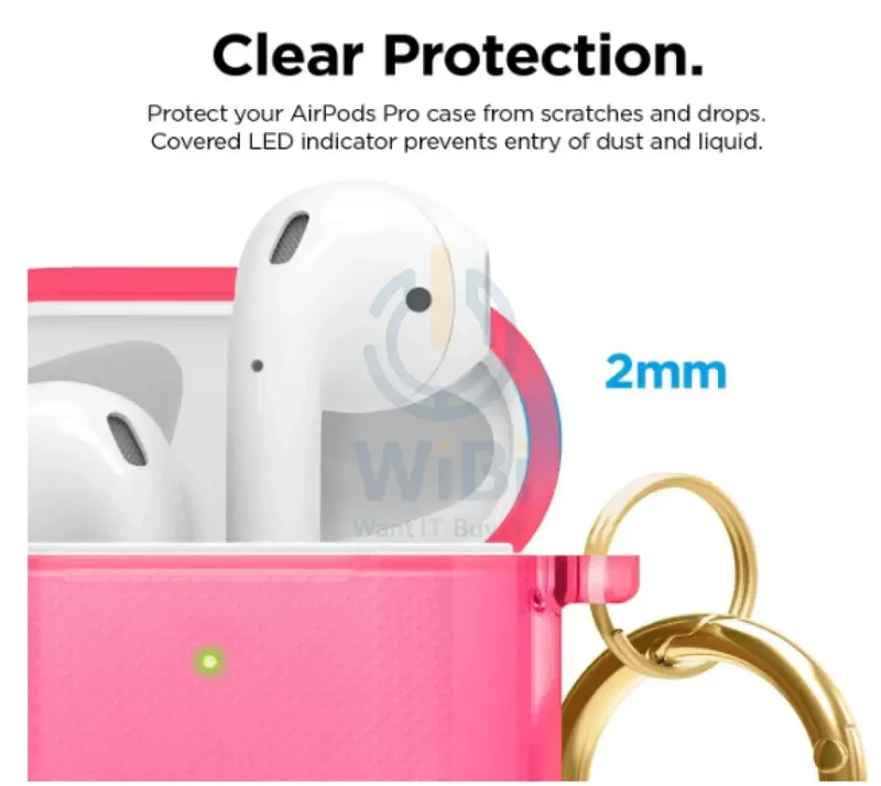 Elago AirPods 1 & 2 Clear Case - Neon Hotpink