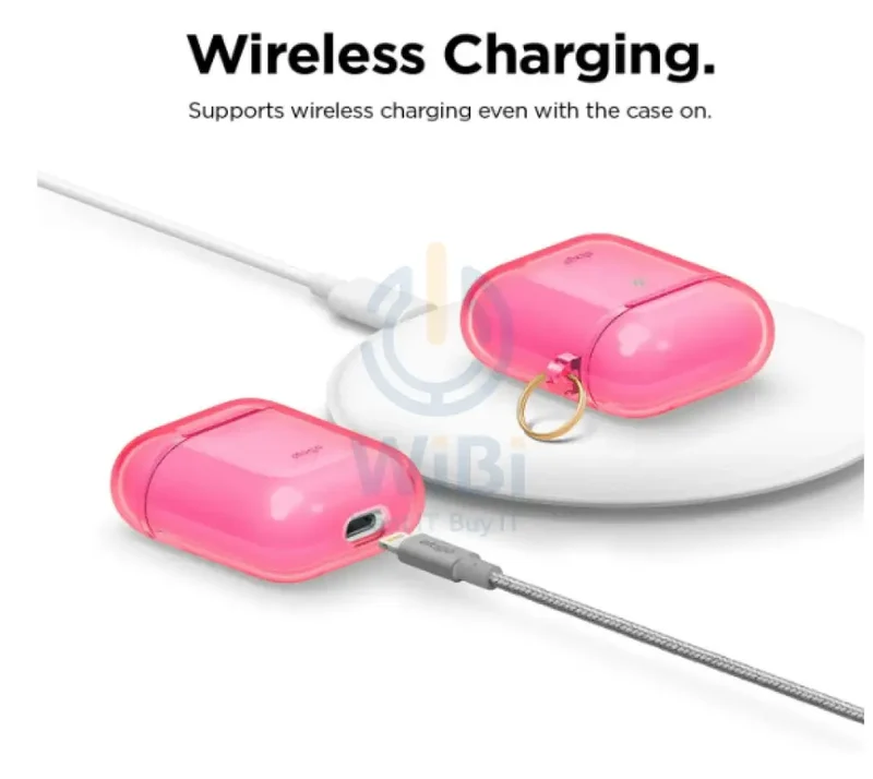 Elago AirPods 1 & 2 Clear Case - Neon Hotpink