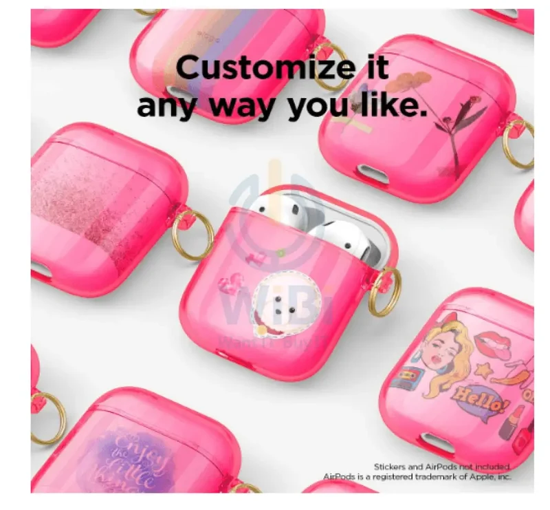 Elago AirPods 1 & 2 Clear Case - Neon Hotpink