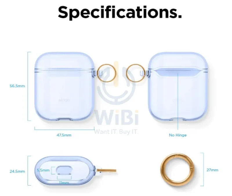 Elago AirPods 1 & 2 Clear Case - Aqua Blue