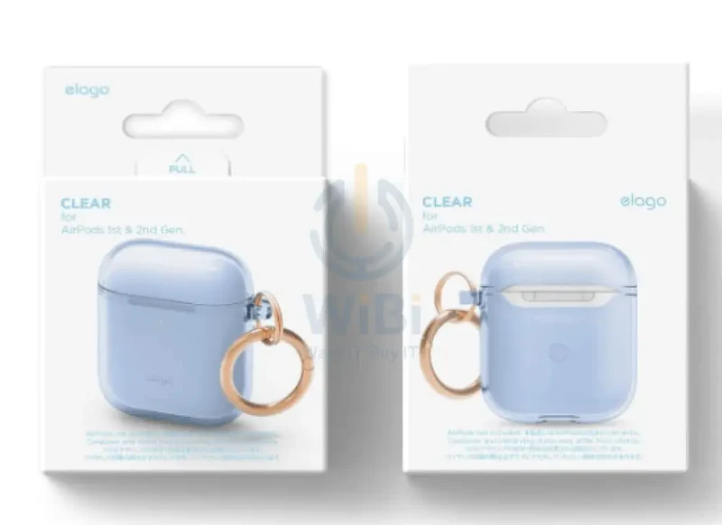 Elago AirPods 1 & 2 Clear Case - Aqua Blue