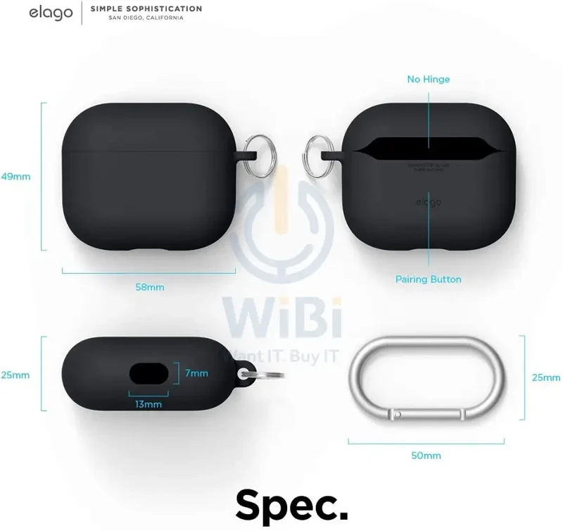 Elago AirPods 3 Liquid Hybrid Basic Hang Case - Black