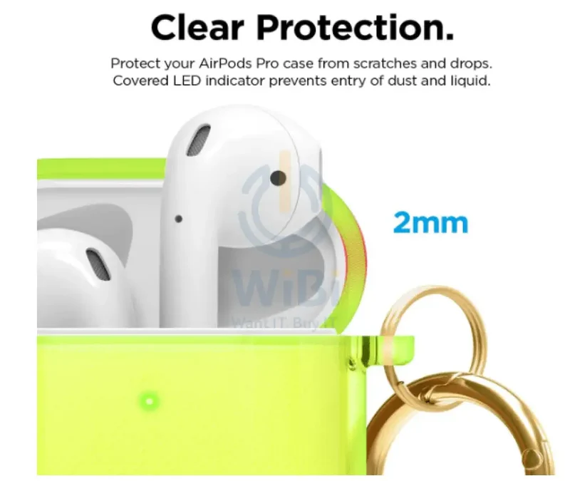 Elago AirPods 1 & 2 Clear Case - Neon Yellow