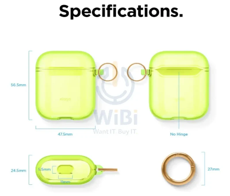 Elago AirPods 1 & 2 Clear Case - Neon Yellow