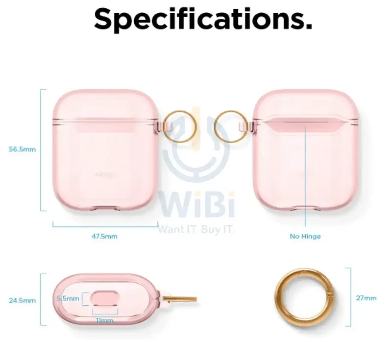 Elago AirPods 1 & 2 Clear Case - Lovely Pink