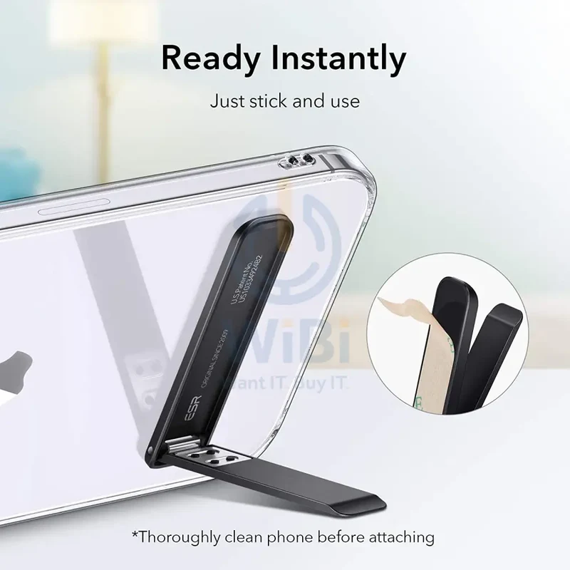 ESR Boost Phone Kickstand, Vertical and Horizontal Stand, Adjustable Angle [Aluminium Alloy] - Black