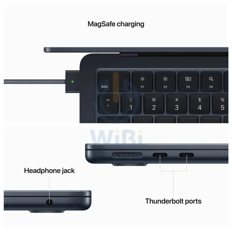 Apple MacBook Air - 13.6" / M2 / 8-Core CPU / 8-Core GPU / 16GB RAM / 256GB SSD / Arb/Eng / Midnight / 1YW