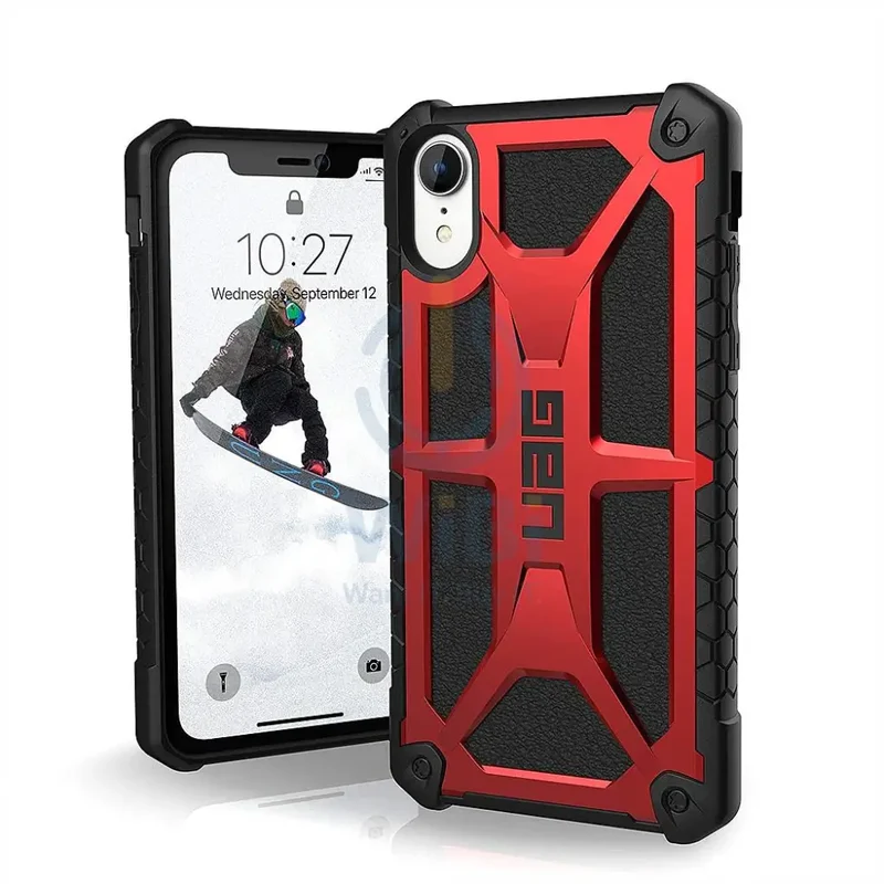 UAG iPhone XR Monarch Case - Crimson/Black Leather