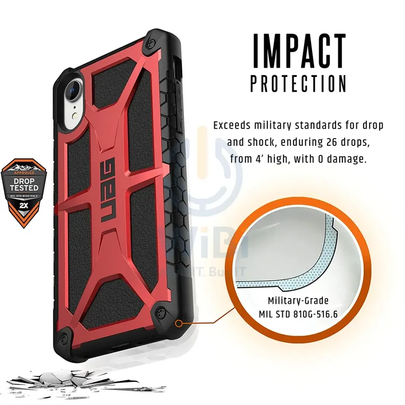 UAG iPhone XR Monarch Case - Crimson/Black Leather