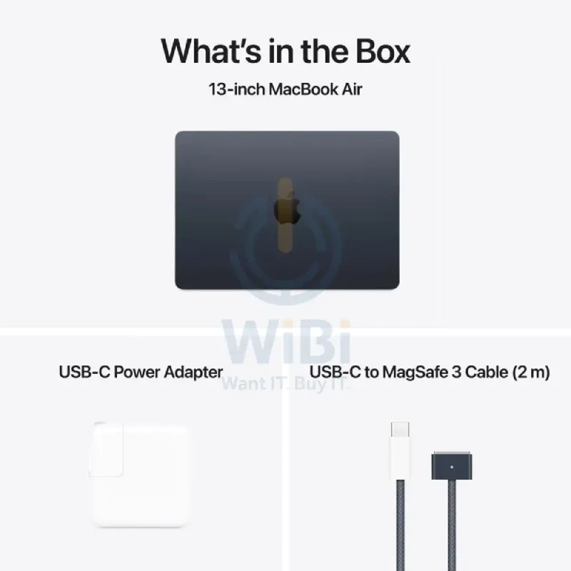 Apple MacBook Air - 13.6" / M4 / 10-Core CPU / 8-Core GPU / 16-Core Neural Engine / 16GB RAM / 256GB SSD / Arabic/English / Midnight / 1YW