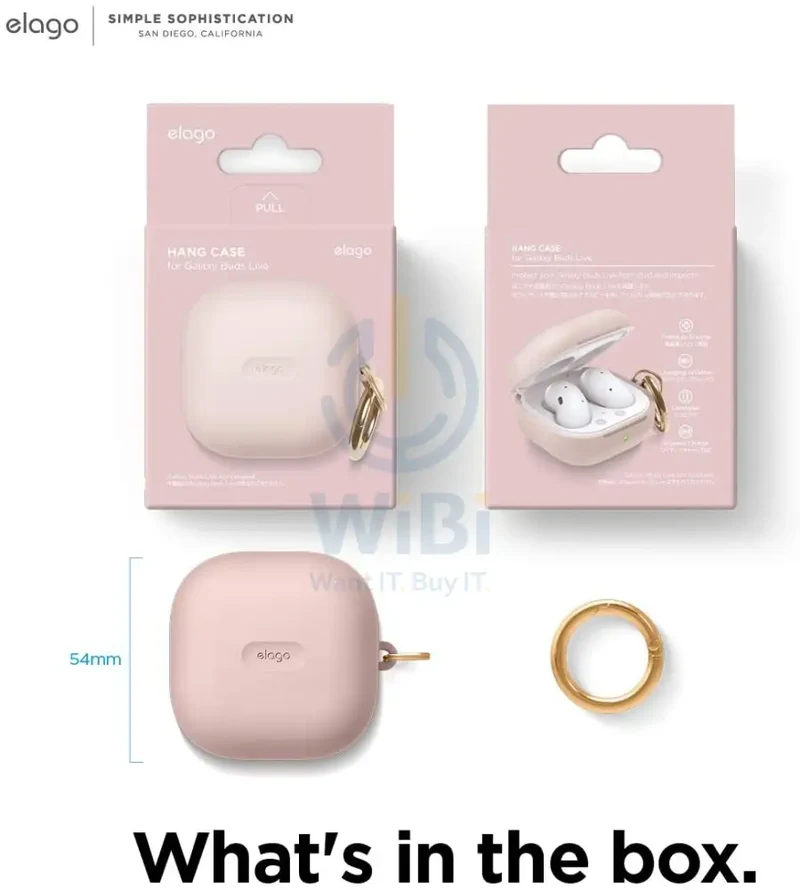 Elago Galaxy Buds Live / Buds Pro / Buds 2 Silicone Hang Case - Sand Pink