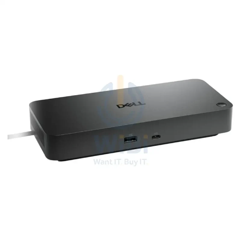 محطة إرساء ديل WD25 برو، بقدرة تصل إلى 100 واط، HDMI 2.1، DisplayPort 1.4، USB-C 3.2 Gen 2، USB-A 3.2 Gen 2، 2.5GbE RJ45، باللون الأسود