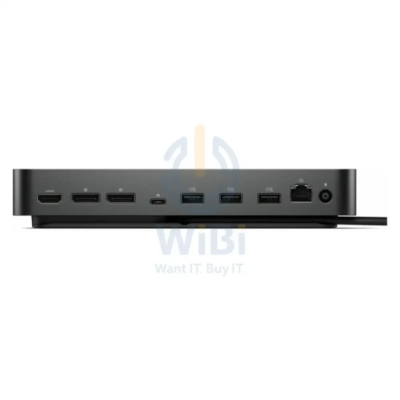 محطة إرساء ديل WD25 برو، بقدرة تصل إلى 100 واط، HDMI 2.1، DisplayPort 1.4، USB-C 3.2 Gen 2، USB-A 3.2 Gen 2، 2.5GbE RJ45، باللون الأسود
