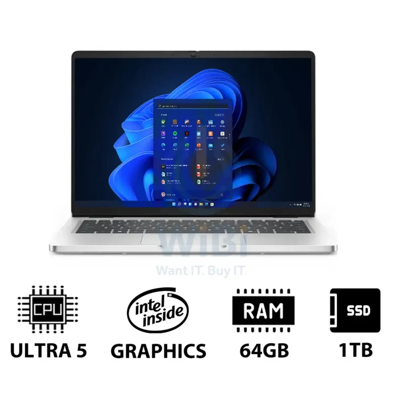 Dell Pro 14 PC14250 - 14" FHD+ Non-Touch / Ultra 5 235U vPro / 64GB / 1TB (NVMe M.2 SSD) / Win 11 Pro / 1YW - Laptop