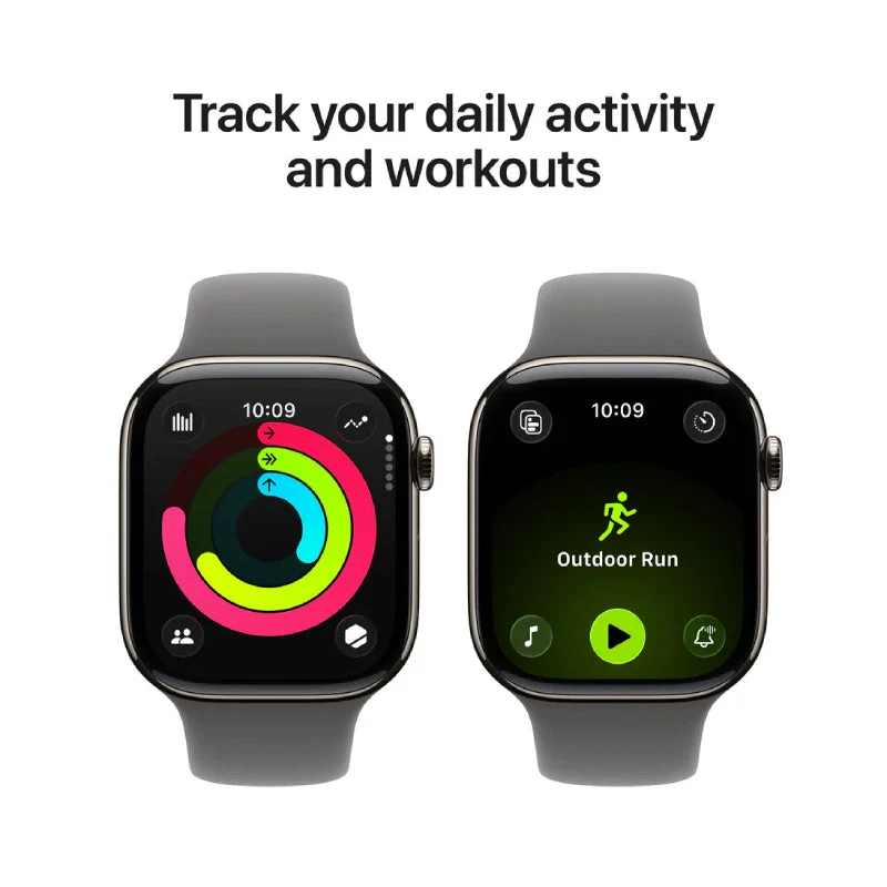 Apple Watch Series 11 - LTPO OLED / 64GB / 42mm / Bluetooth / Wi-Fi + Cellular / Small/Medium / Natural Titanium Case with Stone Grey Sport Band