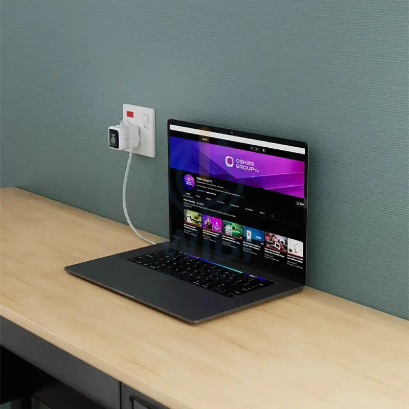 Powerology Halo Dual-Port GaN Charger - 70W / USB-C / USB-A / White