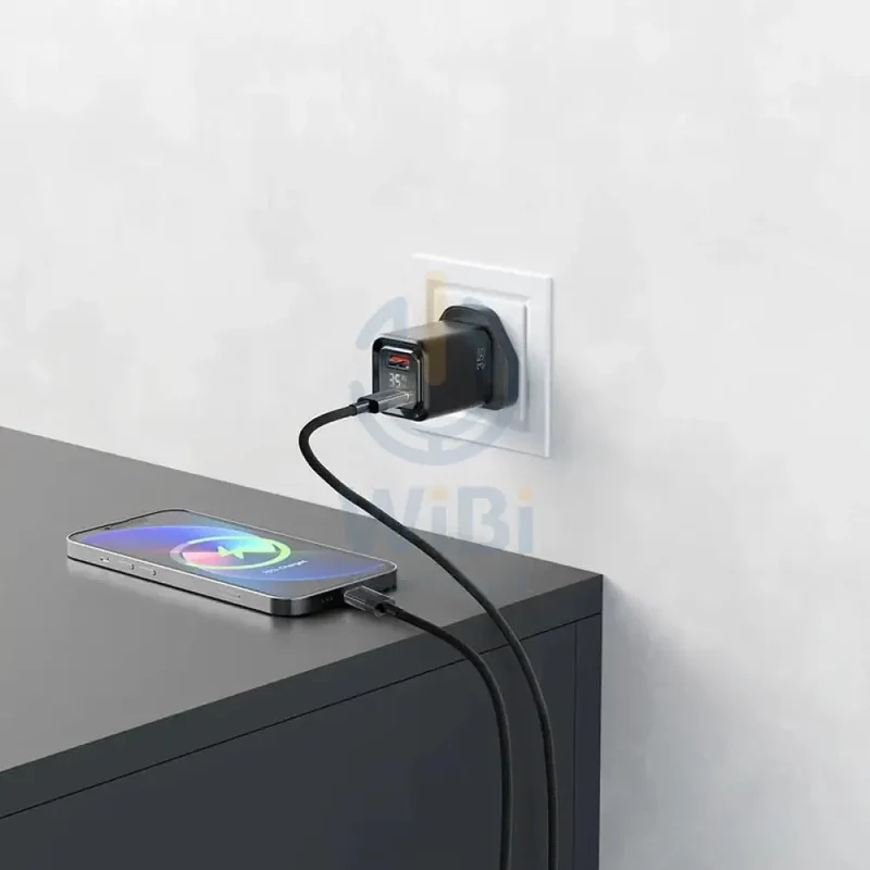 Porodo Dual Port Digital Display Quick Charger - 35W / Black