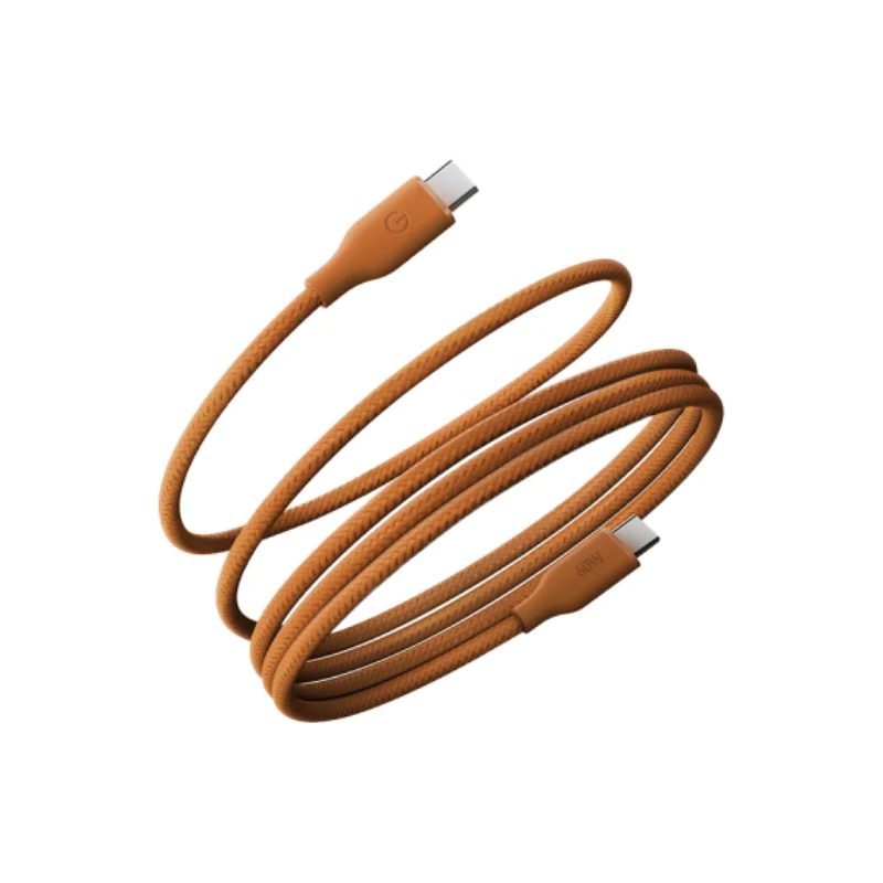 كابل أنيرجيا هيليكس من USB-C إلى USB-C، طول 1.5 متر، سرعة 480 ميجابت في الثانية، قدرة 60 واط، باللون البرتقالي
