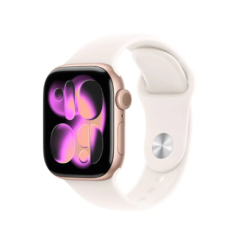 Apple Watch Series 11 - LTPO OLED / 64GB / 42mm / Bluetooth / Wi-Fi / Small/Medium / Rose Gold Aluminum Case with Light Blush Sport Band