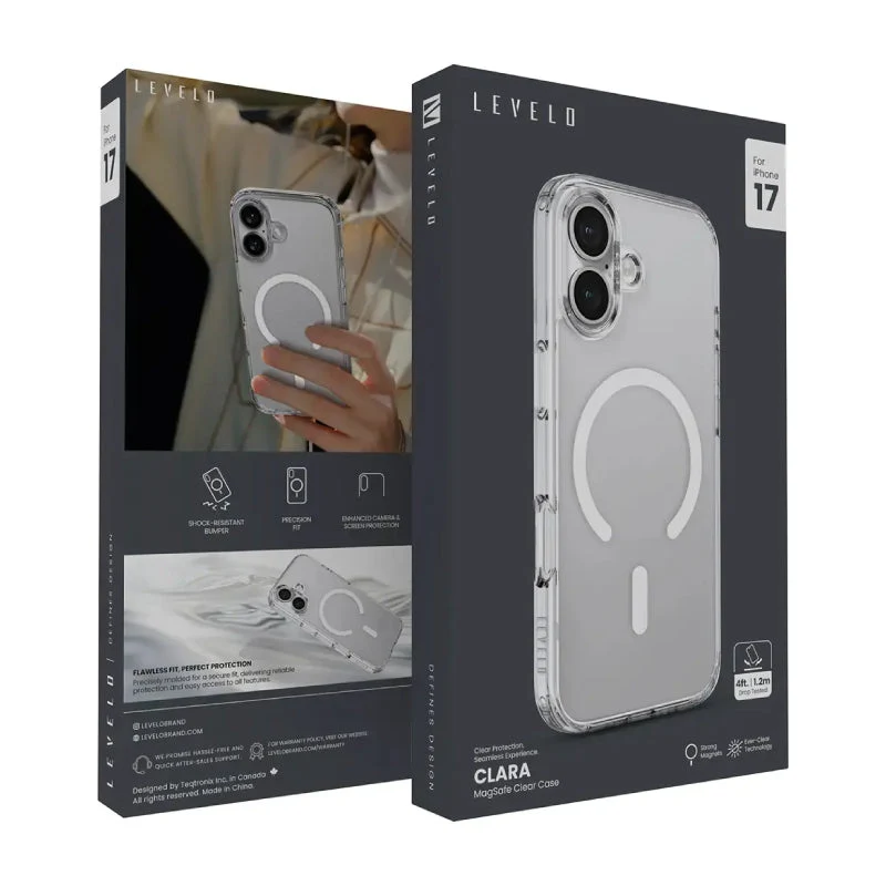 Levelo Clara MagSafe Clear Case For Apple iPhone 17 - Transparent