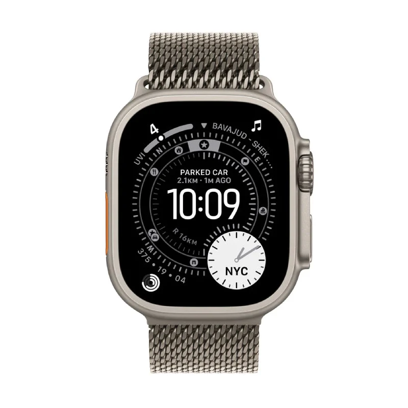 Apple Watch Ultra 3 - LTPO OLED / 64GB / 49mm / Bluetooth / Wi-Fi / Cellular / Large / Natural Titanium Case with Natural Milanese Loop