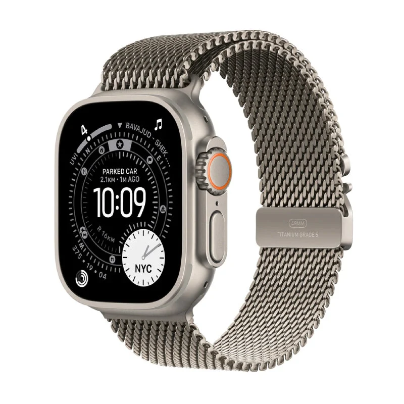 Apple Watch Ultra 3 - LTPO OLED / 64GB / 49mm / Bluetooth / Wi-Fi / Cellular / Medium / Natural Titanium Case with Natural Milanese Loop
