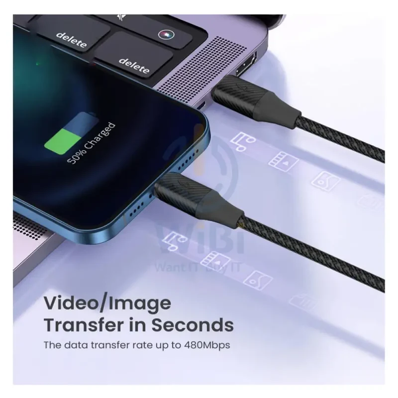 BRAVE Fast Charging Data Cable - 30W / USB-C / Lightning / Black