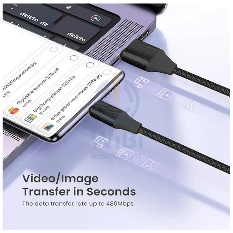 BRAVE 2-in-1 Fast Charging Data Cable - 6A / 1.2 Meter / USB-A / USB-C / Lightning / Black